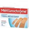 MERCUROCHROME - Medicazioni Tessuto-Resistente, protezione ottimale, ipoallergenica, confortevole, resistente ultra elastico - La confezione da 40 cerotti in tessuto