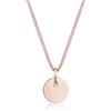 Elli Collana a Maglia Barbazzale con Piastrine a Cerchio da Donna, in Argento 925, Placcato Oro Rosa, Misura 45