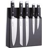 Pradel Jean Dubost 18509, Ceppo per coltelli con Barra Magnetica con 5 coltelli Ventoux in Acciaio e Nylon, Colore: Nero