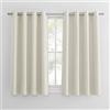 PONY DANCE Tenda Oscurante Finestra Tende Cucina con Anelli - Tende Oscuranti per Interni Finestre Piccole Bambini Tende per Interni 2 Pezzi L 117 x A 137 cm, Beige Chiaro