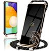 Micoden Cover per Samsung Galaxy A52/A52 5G/A52s 5G in silicone con collana con motivo cuore d'amore carino custodia con cordino protezione per fotocamera cordino in corda per Samsung Galaxy A52