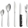 Pleafind posate da 30 pezzi, posate acciaio inox 6 persone per uso alimentare, set posate in argento con coltello, cucchiaio, forchetta, coltello da bistecca, lavabili in lavastoviglie
