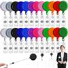 Srup 24 Pcs Porta Badge Retrattile Badge Yo Yo, Clip a Scomparsa per Badge, Porta Badge Identificativo Colorato Clip di 12colore, per Infermiera Studente