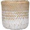 KitchenCraft Vaso per Piante da Interno in Tessuto Naturale di Bamboo, con Design Sfumato, 12x12x11.5 cm, Bianco/Marrone