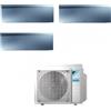 Daikin FTXJ25AS FTXJ25AS FTXJ50AS 3MXM68A Climatizzatore Trial Split Parete Emura3 Silver/Argento BTU 9+9+18 R-32 WIFI