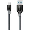 Anker, Powerline+ Cavo USB C da 0,9 m a USB 3.0 A, file per dispositivi USB Tipo C, tra cui Galaxy S8, S8+, S9, MacBook, Sony XZ, LG V20 G5 G6, HTC 10, Xiaomi 5 e altri, grigio