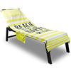 BIANCHERIAWEB Telo Mare Happy Place 75x190 cm Lettino Spiaggia Con Cuscino E Tasche Giallo