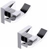 Beelee Ganci per asciugamani per bagno, ganci per abiti, doppio gancio per abito, finitura cromo lucido, confezione da 2 pezzi, BA9103C2