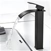kisimixer Rubinetto Bagno Cascata Nero, kisimixer Miscelatore Lavabo Bagno, Rubinetto Bagno Lavabo Alto con altezza bocca 232mm, Miscelatore Monocomando per Bagno Può Regolazione a Caldo e Freddo G3/8