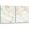 TMK ArtDeko TMK - Piastra di copertura per piano cottura in vetroceramica 2 x 40 x 52 cm 2 pezzi induzione universale per piani cottura protezione antispruzzo tagliere in vetro temperato come decorazione Marmo
