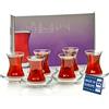 Set 6 bicchieri da tè turco con piattini - Artigianato turco - Decorazione  turca - Modello Antara