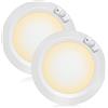 Awanber Lampada da Soffitto con Sensore di Movimento a Batteria, [2 Pezzi] 210LM Luce a Batteria con Sensore per Scale Led Plafoniera Batteria per Armadio Bagno Kitchen Cantina - 3000K Bianco Caldo