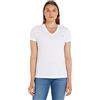 Tommy Hilfiger Donna T-Shirt Maniche Corte Heritage Scollo a V, Bianco (Classic White), L
