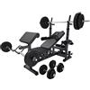 GORILLA SPORTS® Panca Multifunzione - Con Set di Pesi 100kg, Schienale Regolabile, Porta bilanciere, Stazione Butterfly, Carico Massimo 280kg, Bianco o Nero - Panca Pesi, Stazione Palestra, Fitness