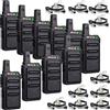 Retevis RT619 Mini Walkie Talkie con Auricolari, PMR446 1300mAh Walkie Talkie Ricaricabile, Clip Posteriore in Metallo, Ristoranti VOX Walkie Talkie Professionali per Scuola (10 Pezzi, Nero)