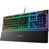 SteelSeries Apex 3 - Tastiera da gioco - Illuminazione RGB a 10 zone - Poggiapolsi magnetico premium - Layout QWERTY portoghese