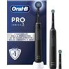 Oral-B Spazzolini Elettrici Ricaricabili Pro Series 3 Neri con 3 Testine di ricambio. 2 Spazzolini