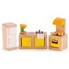 Hape Cucina per la casa delle bambole | Mobili in miniatura e elettrodomestici in legno per gioco di ruolo dai 3 anni