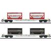 Märklin MARKLIN art. 47137 NL set 2 carri Sgns pianali a carrelli con container cisterna