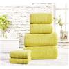 Rapport Home Rapport - Set di 6 asciugamani a nido d'ape, 480 g/m², cotone, verde Jive, 6 pezzi
