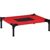 PawHut Lettino per Cani 61x46x18cm in Tessuto Oxford con Base Rialzata, Leggero con Borsa da Viaggio, Rosso e Nero|Aosom
