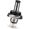 Ruiandsion Lampadina LED R2 P45T H5 AC/DC 12-24 V super luminosa gialla abbagliante anabbagliante LED lampadina per faro moto, non polarità