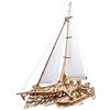 UGEARS Trimarano a Vela Merihobus Modello in Legno 3D - Puzzle per Adulti - Modello Meccanico - Rompicapo da Costruire - Da Collezionare