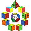 ROXENDA Speed Cube Set, [10 Pack] 2X2 3X3 2X3 Axis Skewb Ivy Windmill Fisher Dodecahedron Piramide Cube, Rotazione Facile e Gioco Regolare
