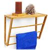 Relaxdays Mensola Portasciugamani da Muro, Guardaroba in bambù, con 3 Sbarre, HxLxP: 30x42x20 cm, da Bagno, Naturale