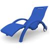 Arkema Design Arkema Lettino prendisole da giardino SERENDIPITY CHAISE in polietilene con ruote-Blu