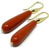 DodiGioielli.it DodiGioielli Orecchini Donna Pendenti con Goccia Pasta di Corallo Rosso | Handmade, Argento 925 Placcato Oro, Made in Italy, Eleganti, Nichel-Free