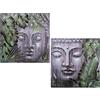 DRW Set di 2 Quadri di Tela e Legno Quadrati con Buddha 80 x 3 x 80 cm, Multicolore, estandar