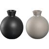LEONARDO HOME CASOLARE 041677 - Set di 4 vasi da tavolo, 2 vasi decorativi in vetro, 9 x 7,5 x 7,5 cm (A x L x P), 170 g, 165 ml, colore: Nero