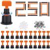 Suitedget Kit Di 250 Livellatori Cunei Autolivellanti Per Piastrelle Riutilizzabili Con 100 Distanziatori Per Piastrelle 2 mm e 1 Chiavi Speciali Per La Posa Di Piastrelle Adatto Per Pavimenti In Piastrelle