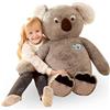 IKASA Koala Grande Peluche Gigante Morbido Animali di Peluche per Bambini - Giocattoli Animale Carino Enorme Jumbo Soffice Koala di Grandi Dimensioni Grasso - Regali per Ragazze (Grigio, 78cm)