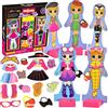 Toyssa Bambole Magnetiche da Vestire in Legno, Giochi Montessori Educativi, Giocattolo Regalo per Bambina 2 3 4 5 6 Anni