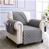 sevi's Copripoltrona 1 Posto con Braccioli - Copripoltrona Relax Reclinabile Impermeabile - Reversibile - Antigraffio Gatto - Antimacchia - OEKO-TEX - Copri Divano (1 Posto, Grigio Chiaro)