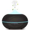 WD&CD Diffusore di Aromi 300ML Diffusore di Oli Essenziali Senz'acqua Spegnimento Automatico / 7 Luci Colorate / 3 Impostazione Timer/Silenzioso - Venatura del Legno Scuro