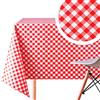 KP HOME Grande Tovaglia Plastificata Rettangolare 300 x 140 cm Disegno Moderne Para Cucina Impermeabile Tovaglia PVC Tavolo Cerata Plastica Vinilica Spessa Facile Da Pulire Quadretti Rossa e Bianchi