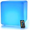 MR.GO 12 LED Cubo Luminoso Cambiando Colore Lampada Ambiente con Telecomando, Impermeabile Cubo Sgabello Sedile Cubo Ricaricabile Luce Notturna con 16 Colori e 8 Luminosità Dimmerabile