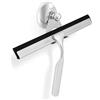 kowald Tergivetro per Doccia 25 cm in Acciaio Inox | Ventosa + Gancio Antigraffio per Vetro | Tergicristallo Professionale con Gomma di Ricambio | Kit Flessibile Senza Montaggio