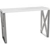 DRW Tavolo d'ingresso in legno MDF e metallo in bianco e grigio 120 x 40 x 80 cm