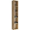 Mama Store ERA Mobile Colonna Libreria Montata Reversibile Sospesa a Giorno, Quattro Ripiani in Legno QUERCIA NATURALE, L. 30 X P. 22 X H. 160 Cm, ER002QUNA