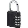 THIRARD 00937900 - Lucchetto compatto da 04 mm a combinazione, finitura nera, lucchetto, a combinazione, facile da usare, chiavi aggiuntive sul modello senza fabbricazione sul numero imposto