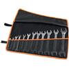 BETA - Set 12 Chiavi a Forchetta Doppie Cromate da 6x7 a 30x32 mm con Busta Avvolgibile in Poliestere Resistente, Serie Chiavi Professionali per Serraggio Dadi e Bulloni Officina, 55/B12N