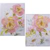 DRW Set di 2 Quadri Tela e Legno Rettangolare con Fiori 60 x 3,5 x 80 cm, Multicolore, estandar
