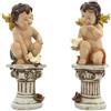 DRW Set di 2 angioletti a colonna 15 cm di altezza