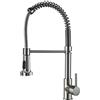 MOGFCT Rubinetto da cucina con molla a spirale, Miscelatore da cucina doccetta estraibile, Acqua fredda e calda girevole a 360°(nichel spazzolato)