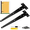 GZLCEU 2 cerniere a T, con 14 viti, 1 cacciavite per porte a capannone, cancello da giardino, armadio, cancello da fienile, cancelli (250 × 72 × 25 × 1,8 mm)