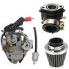 WOOSTAR PD24J Carburatore con 42mm Filtro Aria Collettore Aspirazione Sostituzione per 4 Tempi GY6 125cc 150cc Taotao Go Kart Scooter 152QMI 157QMJ Motore